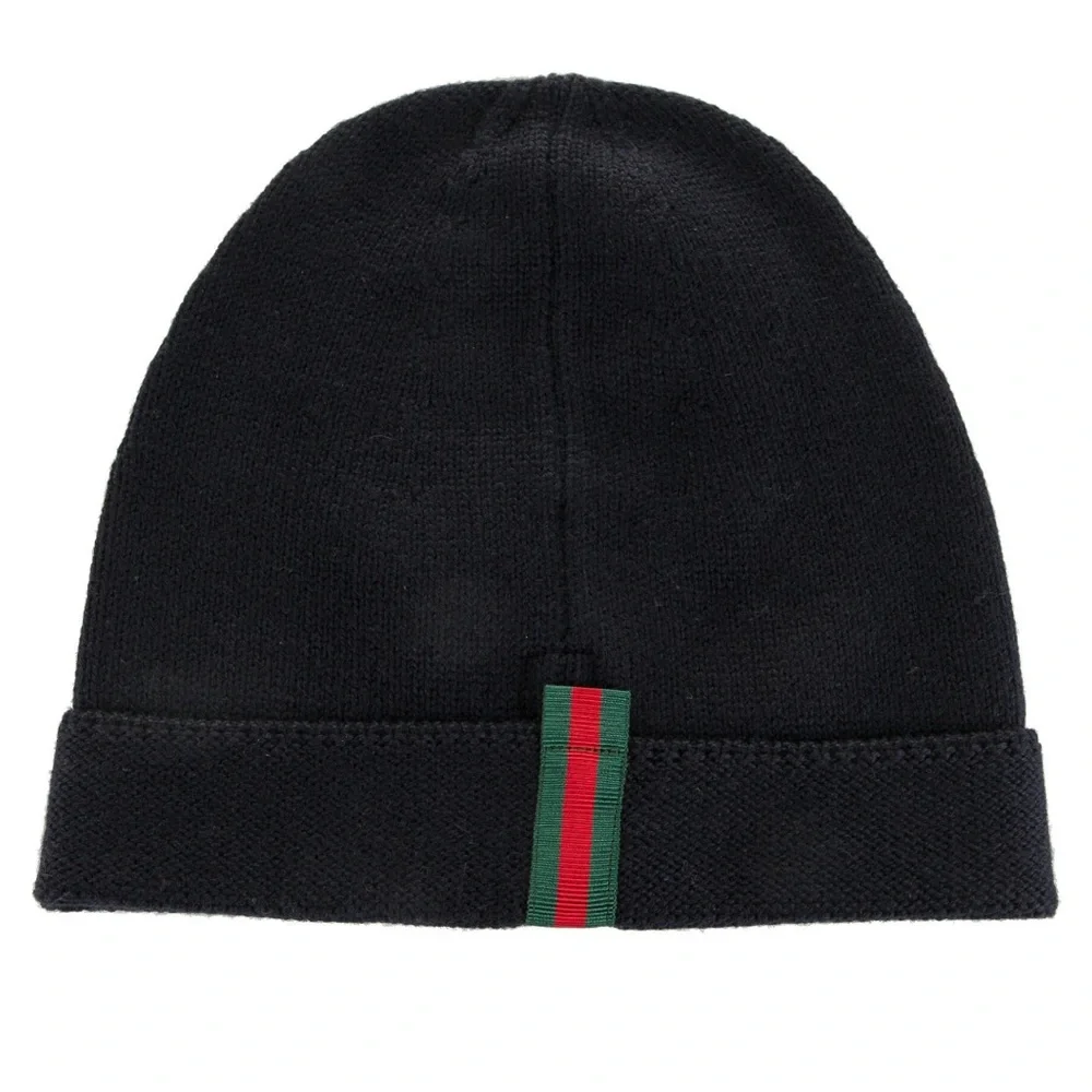 GUCCI LOVED Navy Wool Beanie - Picture 4 of 11